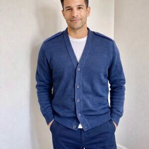 Men’s Military Navy Blue Cardigan